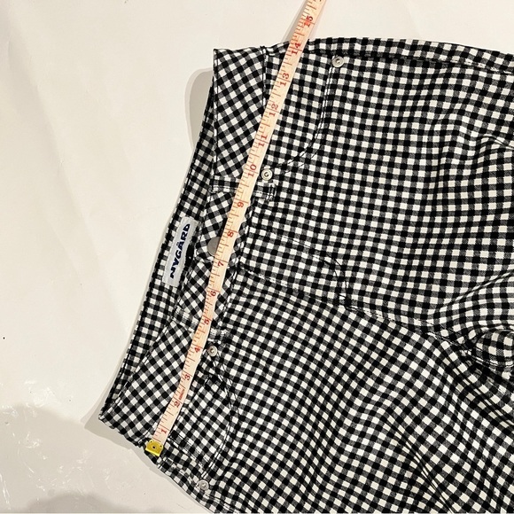 Peter nygard Straight legged white and black checkered button up pants - Picture 6 of 12